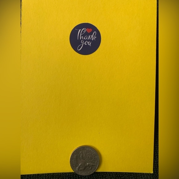 Thank You Sticker Labels 500 labels on roll. 1” Round NWT Navy Blue white - Picture 2 of 4